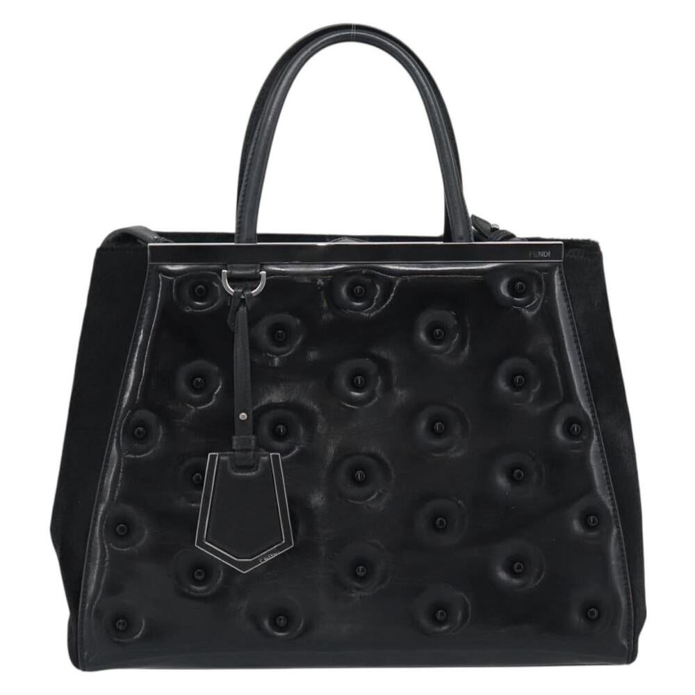 Fendi Patent Leather Kan I Handbag Black